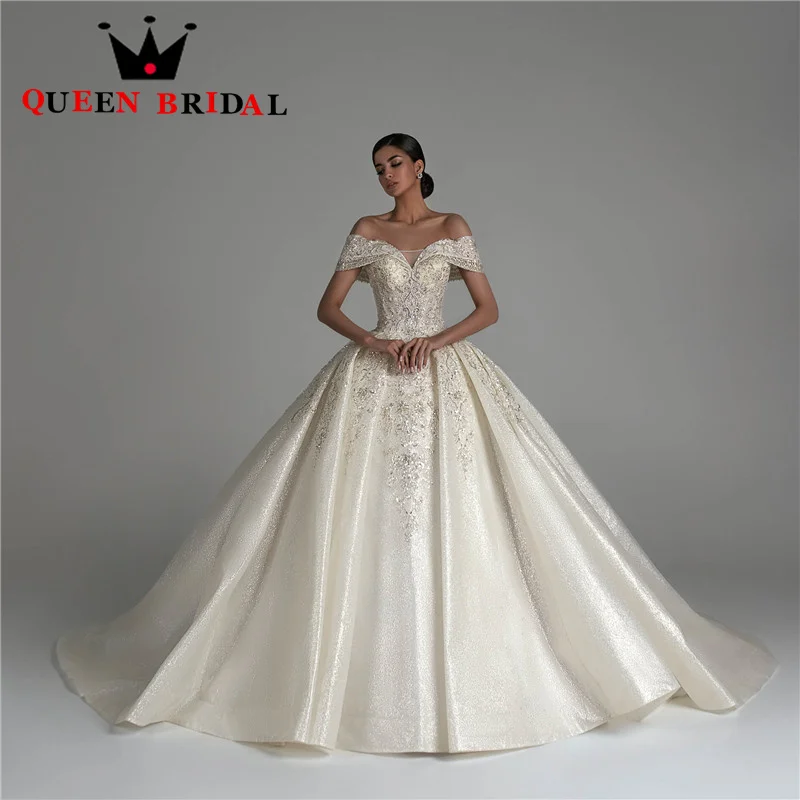 

Elegant Beading Off the Shoulder Lace Up Wedding Dresses 2023 Exquisite Bridal Gown For Women Vestidos De Novia Custom PO12
