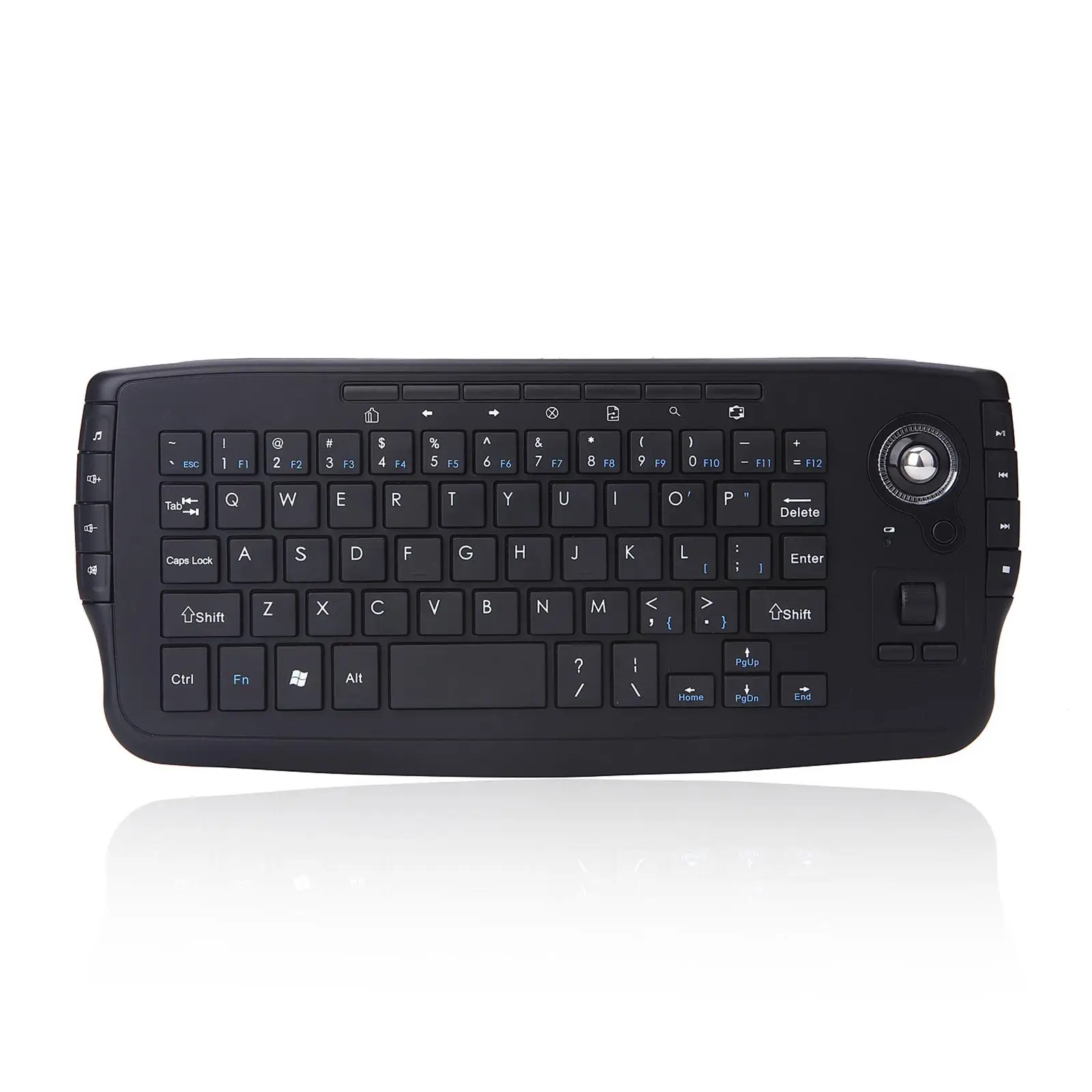 

Mini Keyboard with Trackball Mouse 2.4GHz Multimedia Wireless QWERTY Layout Keypad for Mac Tablets Remote Controller Laptop PC