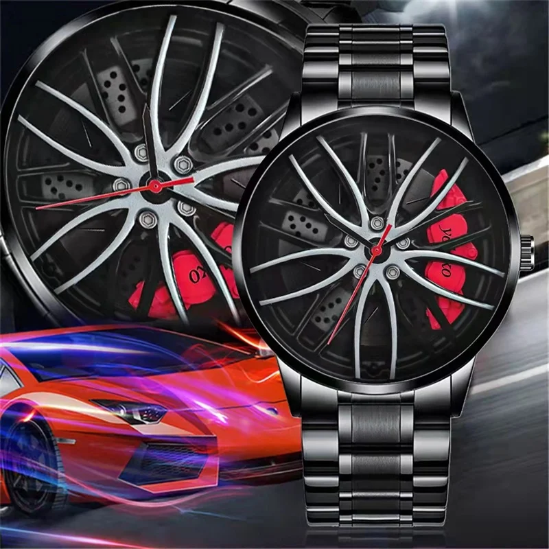 

2022 New Watches Men Sports Car Men Watches Quartz Waterproof Sport Rim Hub Wheel Wristwatch Car Quartz Men's Watches Man Watch