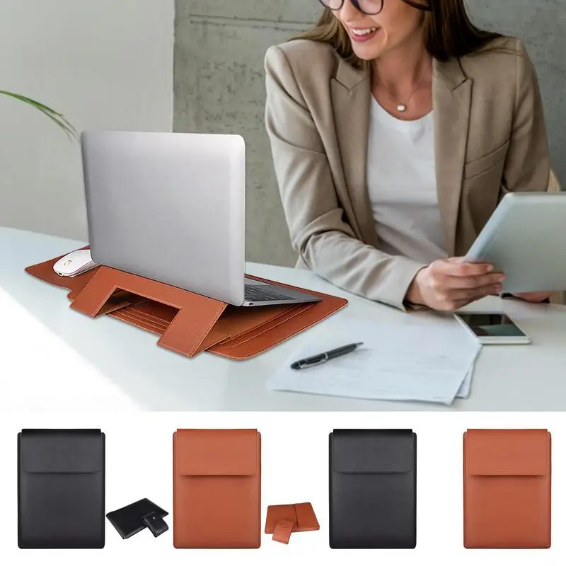 Кожаная сумка-чехол для ноутбука 13/14/15 дюймов с подставкой