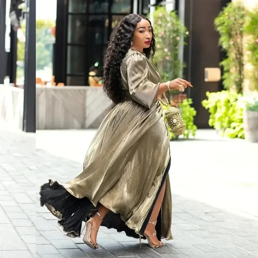 Африканские платья для женщин осенняя мода Африканское длинное вечернее платье