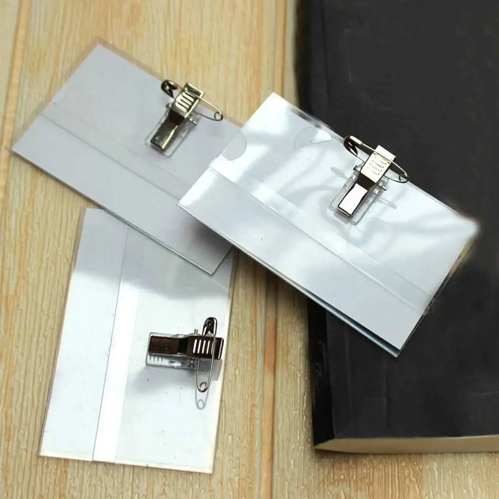 

ID Name Badge Holder Plastic Card Sleeves Sign Label Holders Business