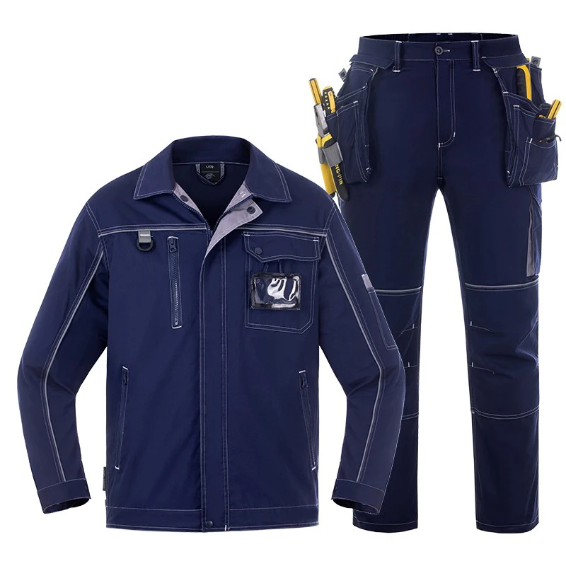 Odzież robocza Mundur Męska odzież Płaszcz i spodnie Garnitur spawalniczy Kurtka Warsztat naprawczy samochodów mechaniczna