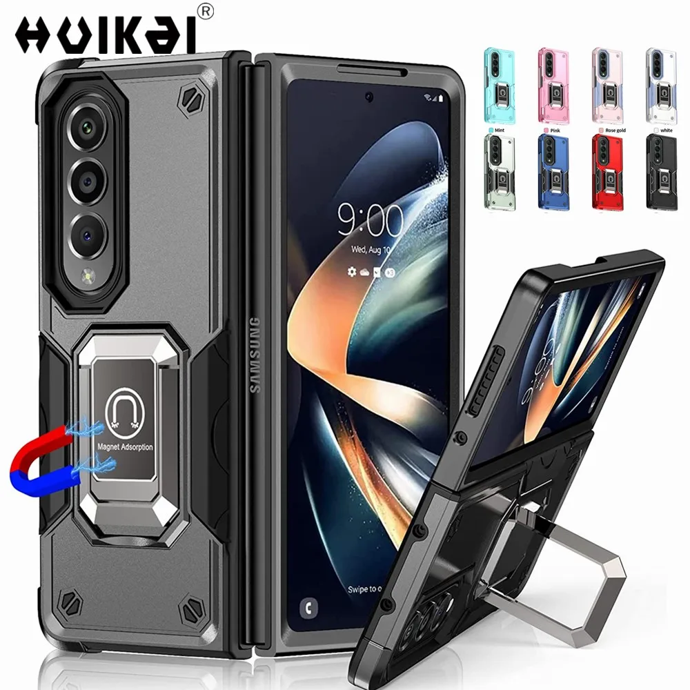 

Case For Samsung Galaxy Z Fold 4 Military Grade Shockproof Heavy Duty Protective Armor Case Magnetic Kickstand Ring For Z Fold 4
