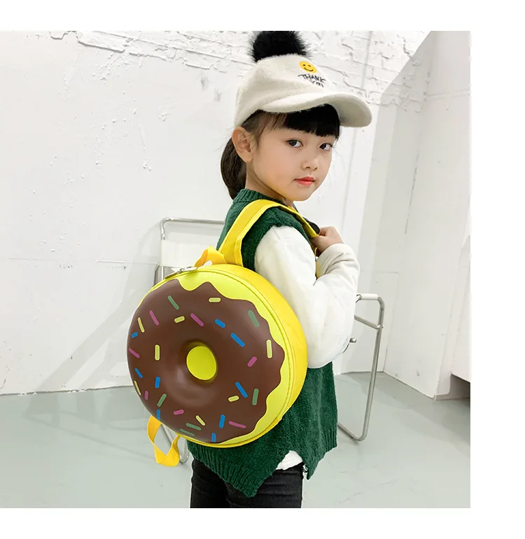 

Baby Backpack Cute Anime Cartoon Pattern Donut Shape Children School bag Light High Capacity Hard Shell Multifunction Bag New