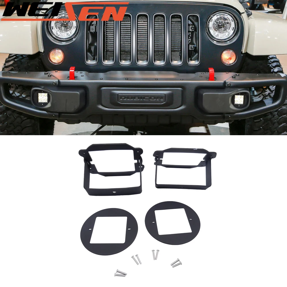 

Передний скрытый бампер для Jeep Wrangler JK 2010-2018, 3 дюйма светодиодный светодиодные противотуманные фары, крепежные кронштейны, автомобильные ак...