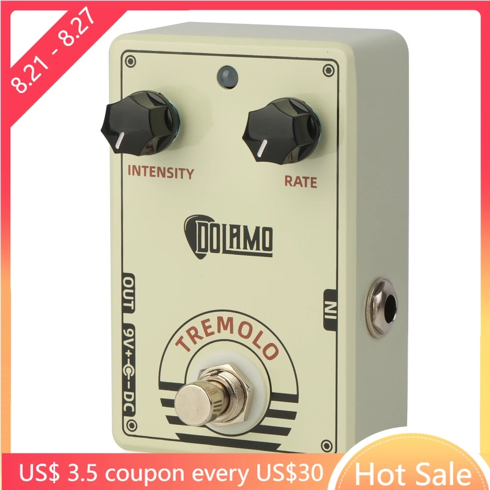 

Dolamo D-13 Tremolo Guitar Effect Pedal True Bypass Metal Shell Guitar Pedal Effect for Electric Guitar Parts & Accessories