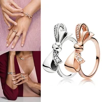 100 925 %d0%ba%d0%be%d0%bb%d1%8c%d1%86%d0%be silver pan ring creative gorgeous bow pan ring for women wedding party gift fashion jewelry