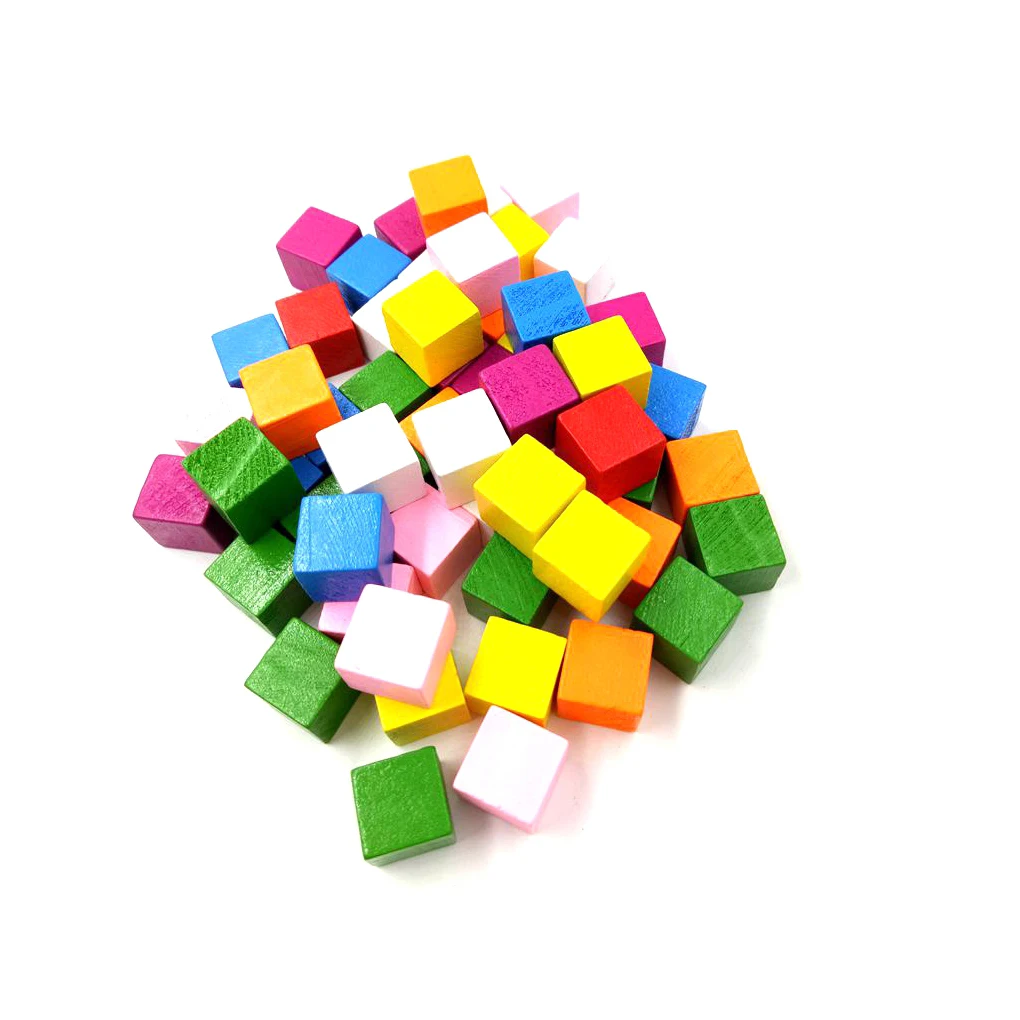 

50 штук детские деревянные кубики игрушка образовательная геометрическая форма квадратные игрушки