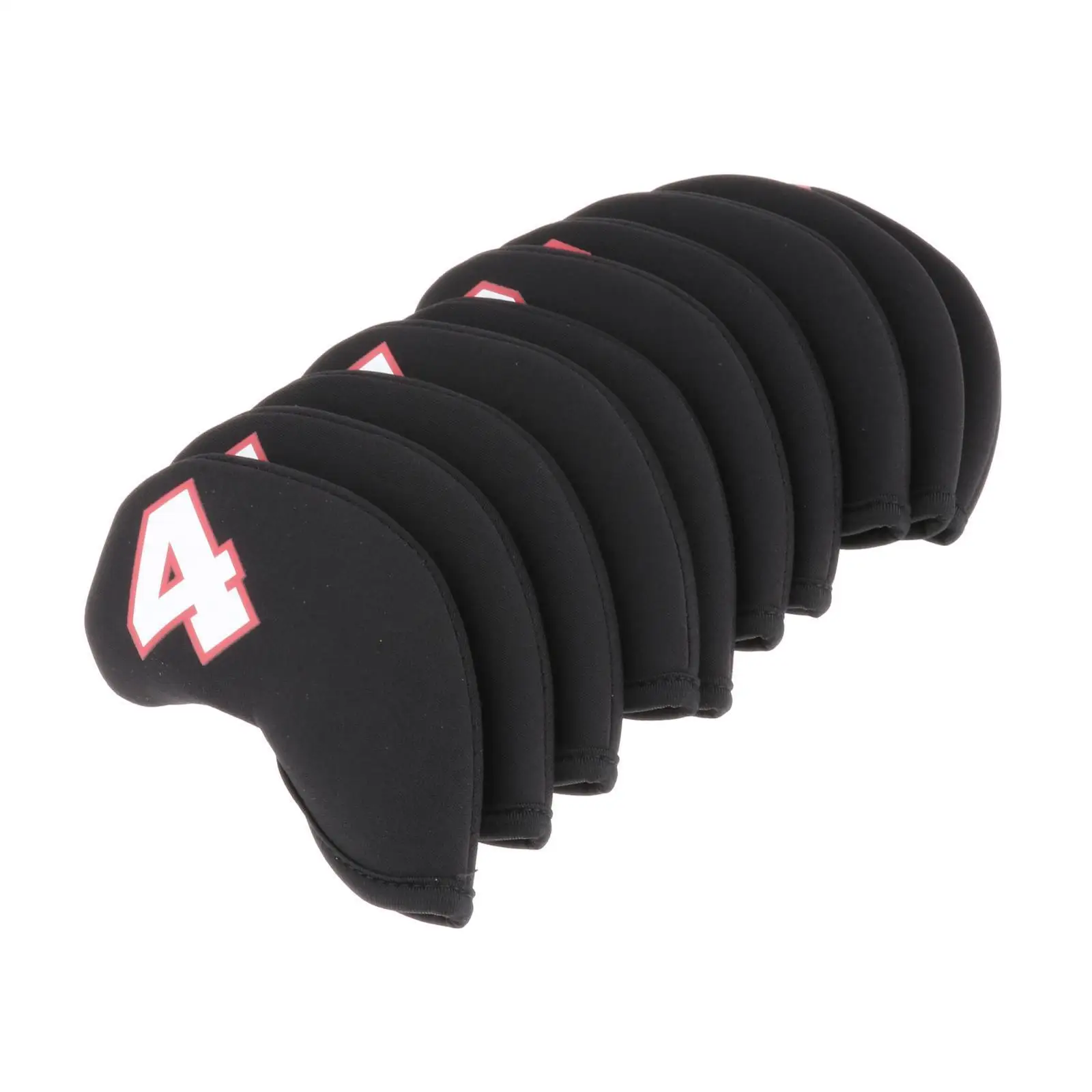 

10Pcs Golf Iron Headcover Waterproof Head Cover Golfer Protection 4-9,A~X Black Red