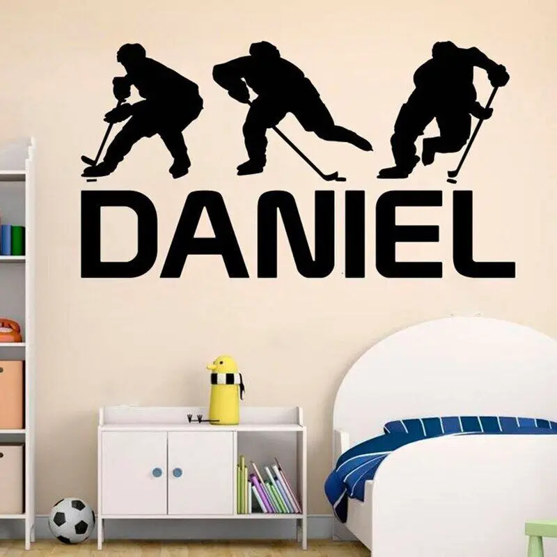 

Hockey Vinyl Sticker Handmade A1-066 Hockey Wall Art Custom Name Hockey Decal Hockey Wall Decor Ice Paper Single-piece Package