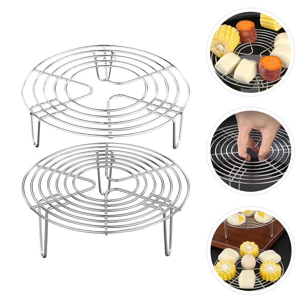 

Rack Steamer Steam Stand Cooking Round Steaming Basket Cooker Pressure Stainless Steel Tray Pot Heavy Trivet Duty Cooling Pan