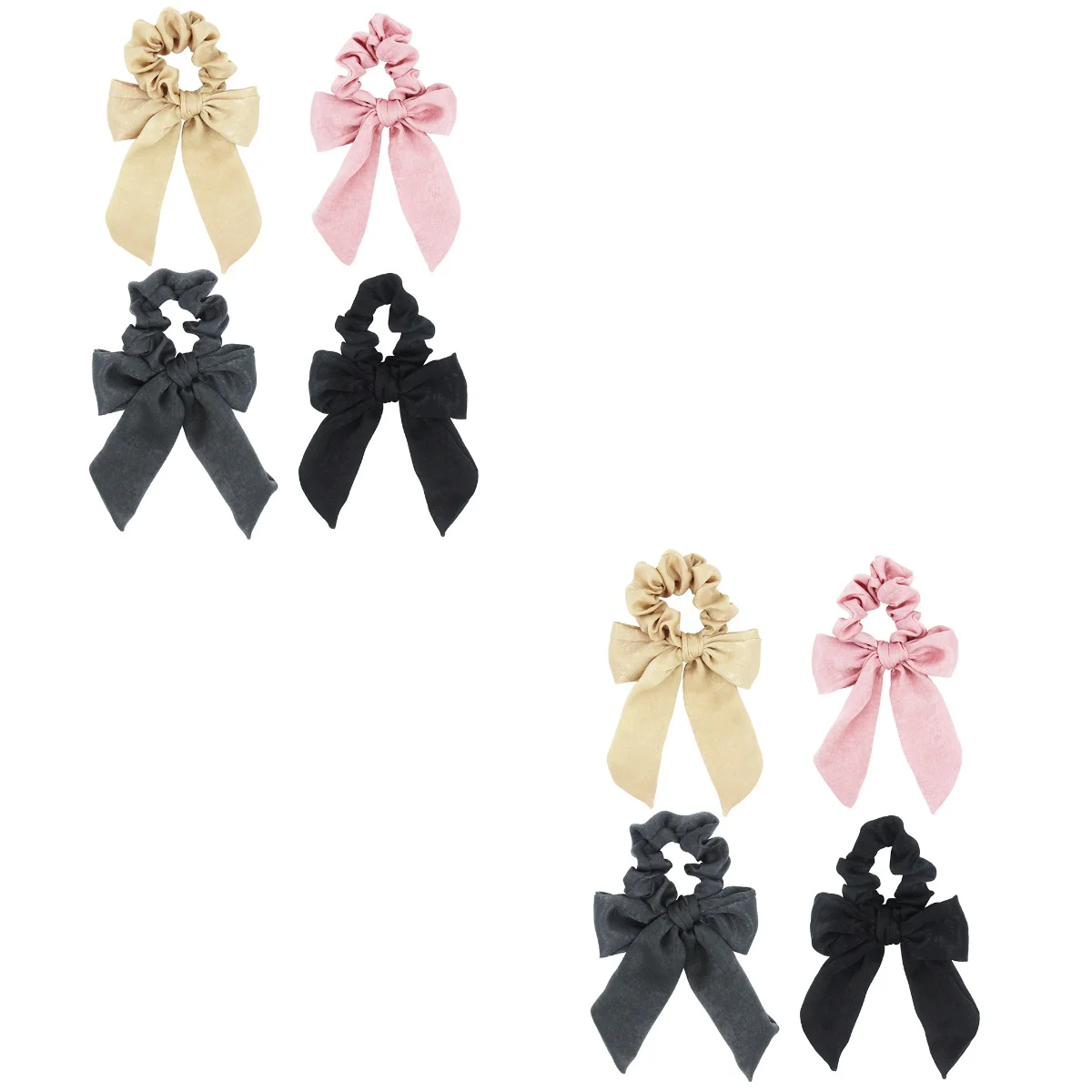 

8 Pcs Cloth Hair Tie Bowknot Ponytail Holder Bands Ring Silk Elastic Girl Satin Accessories Girls