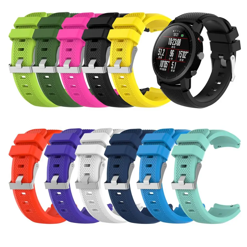 

Силиконовый ремешок для смарт-часов Amazfit GTR 3 Pro, браслет для Huami Amazfit GTR3/2/2e/47 мм/Stratos 3/2s