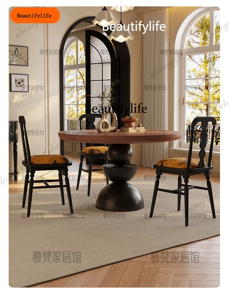 Фото B456 Glamour Luxury Table Beauty Cozy Unique Elegant Dining Table Premium Vintage Tavolo Rotondo Allungabile Dining Room Furniture №1