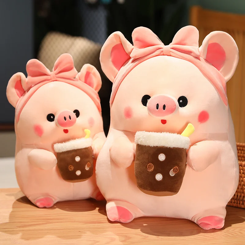 

New 30-60cm Kawaii Milk Tea Cup Pig Plush Toy Plush Pillow Stuffed Plush Animal Girl Gifts Toys for Children Home Decor