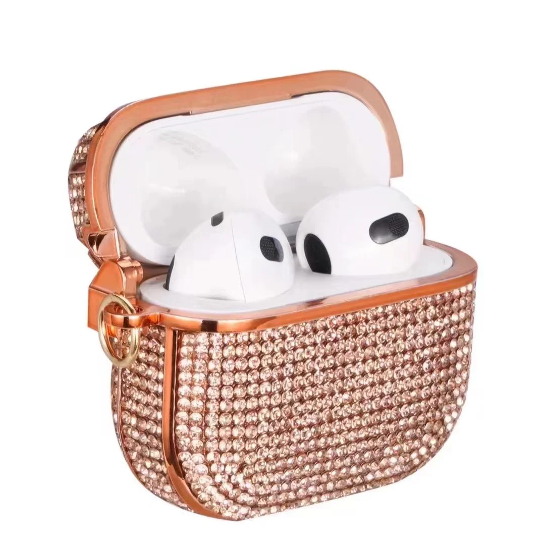 Фото Роскошный чехол для наушников со сверкающими бриллиантами для Apple AirPods Pro 3 1, 3, 4 поколения Pro2, противоударный чехол для наушников с брелком №4