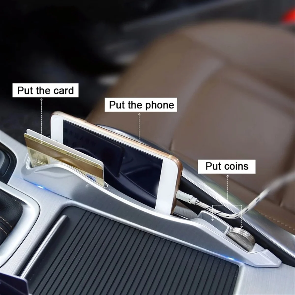 Контейнер для хранения в подлокотнике центральной консоли