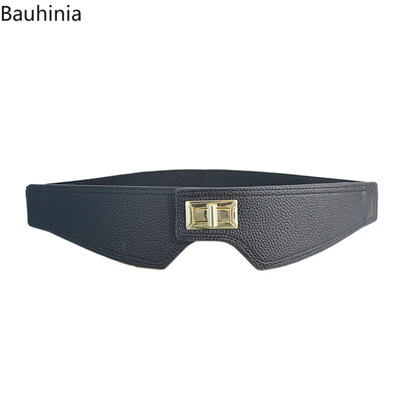 Bauhinia Brand New 80cm Faux Leather Women Casual Cummerbunds Fashion Stretch Young Lady's Dress Elastic Belt