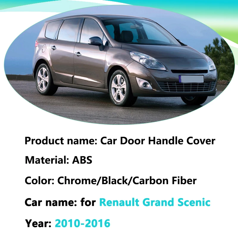 Хромированная дверная ручка для Renault Grand Scenic III XMOD 2010 2011 2012 2013 2014 2015 2016 Передняя
