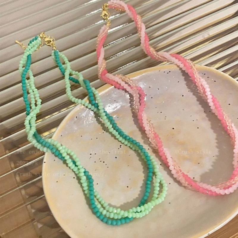 Модное колье-чокер из бисера многослойное богемное ожерелье-чокер ручной работы