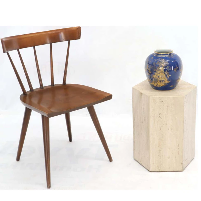 Фото Современный шестиугольный приставной столик из натурального камня xx-KUMUSI FURNITURE для небольшой гостиной, придиванный столик из травертина №3