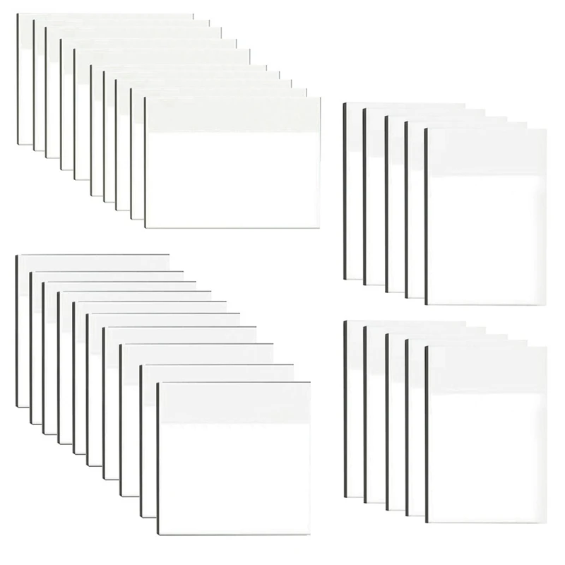 

30PCS Clear Notes Pads Set 3 Sizes, Waterproof Self-Adhesive Translucent See Through Sticky Notes Kit For School & Office