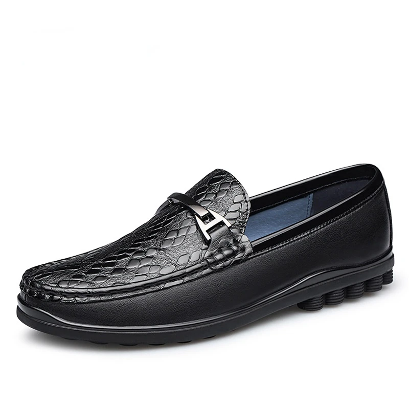 

Genuine Cow Leather Casual Shoes Men Soft Moccasins Anti-Slip Flat Loafers Moccasins Quality Slip On Driving Men Shoes