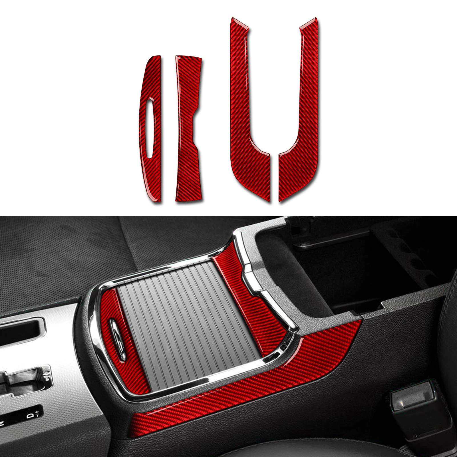 

Cup Holder Cover Trim for Chrysler 300 2011-2022 Car Accessories Carbon Fiber Interior Sticker
