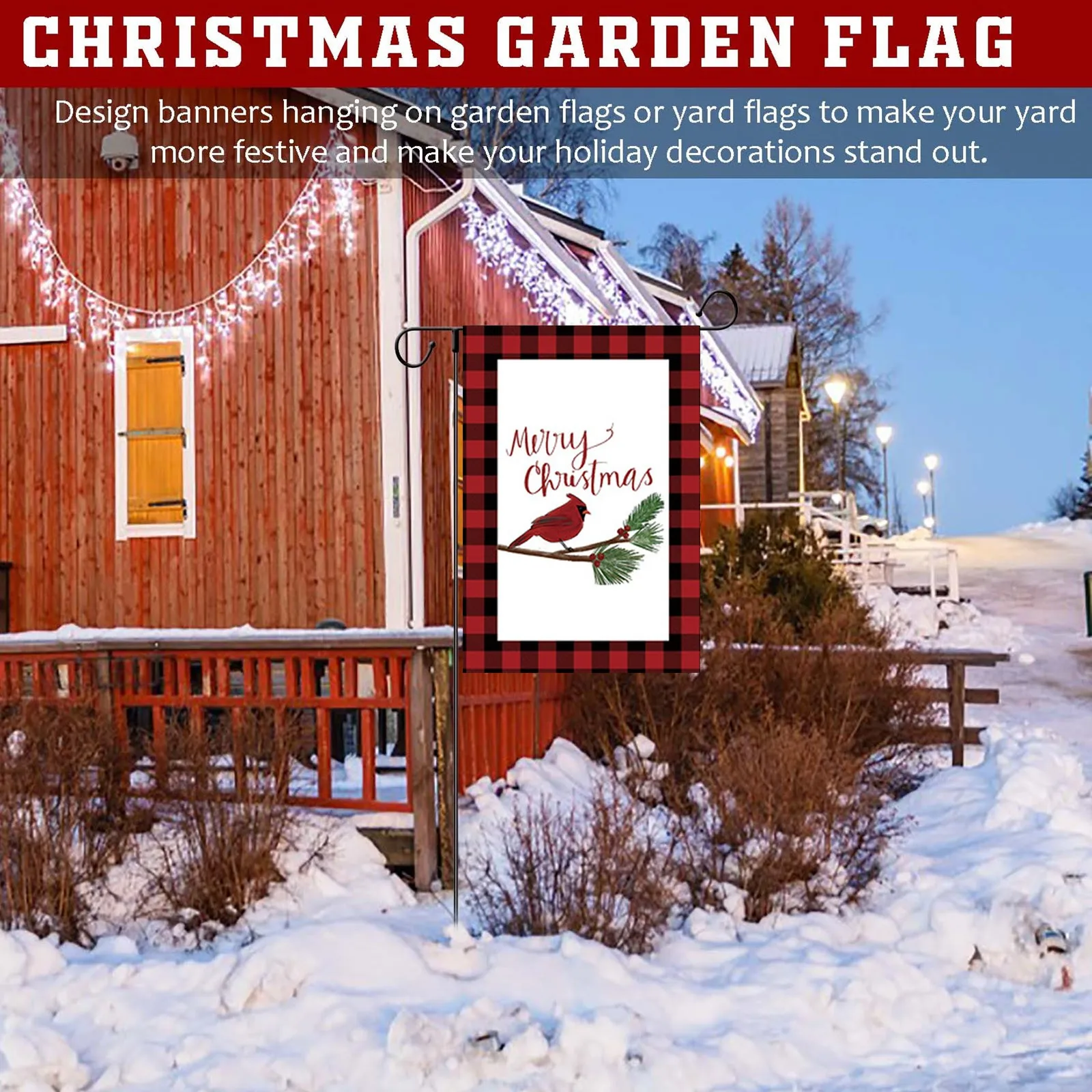 

Christmas Double Sided Printing Linen Garden Flag Style Garden Holiday Decoration Flag Dog Banner Birthday