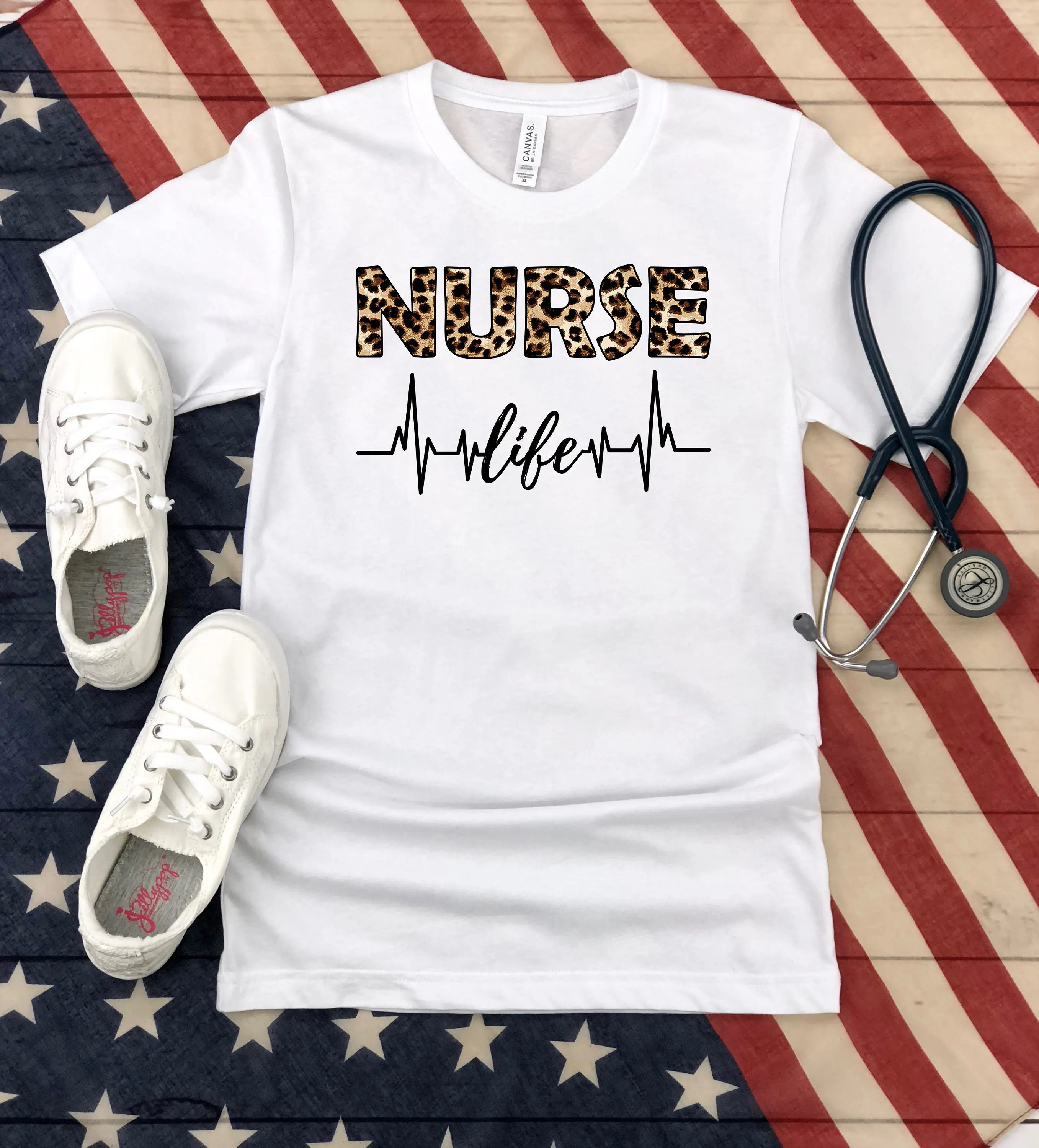 Футболка медсестры с леопардовым принтом жизнь мама школа медсестра ученик
