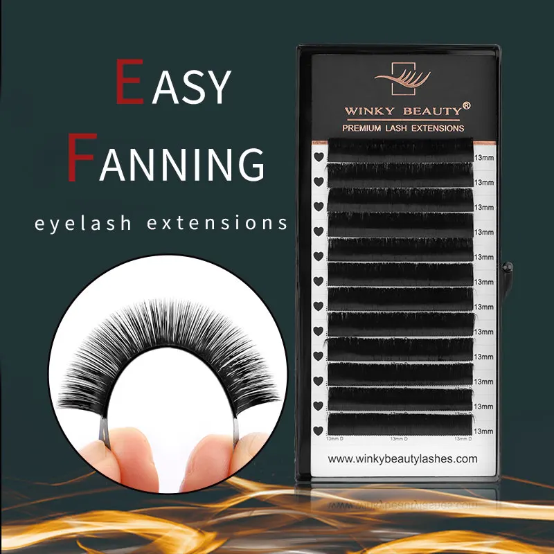 

Ресницы Накладные Winky Beauty, 0,03-0,07 мм, матовые, темные, черные