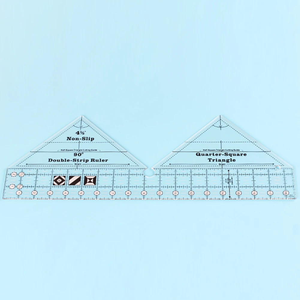 Треугольная линейка 90 градусов двойная полоса для резки ткани домашнего шитья