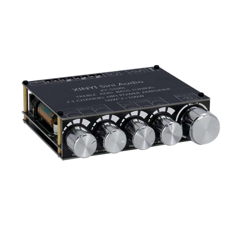 

HFES Bluetooth 5.0 2.1 Channel Power Audio Stereo Subwoofer Amplifier Board 50WX2+100W TREBLE Bass Note Tuning