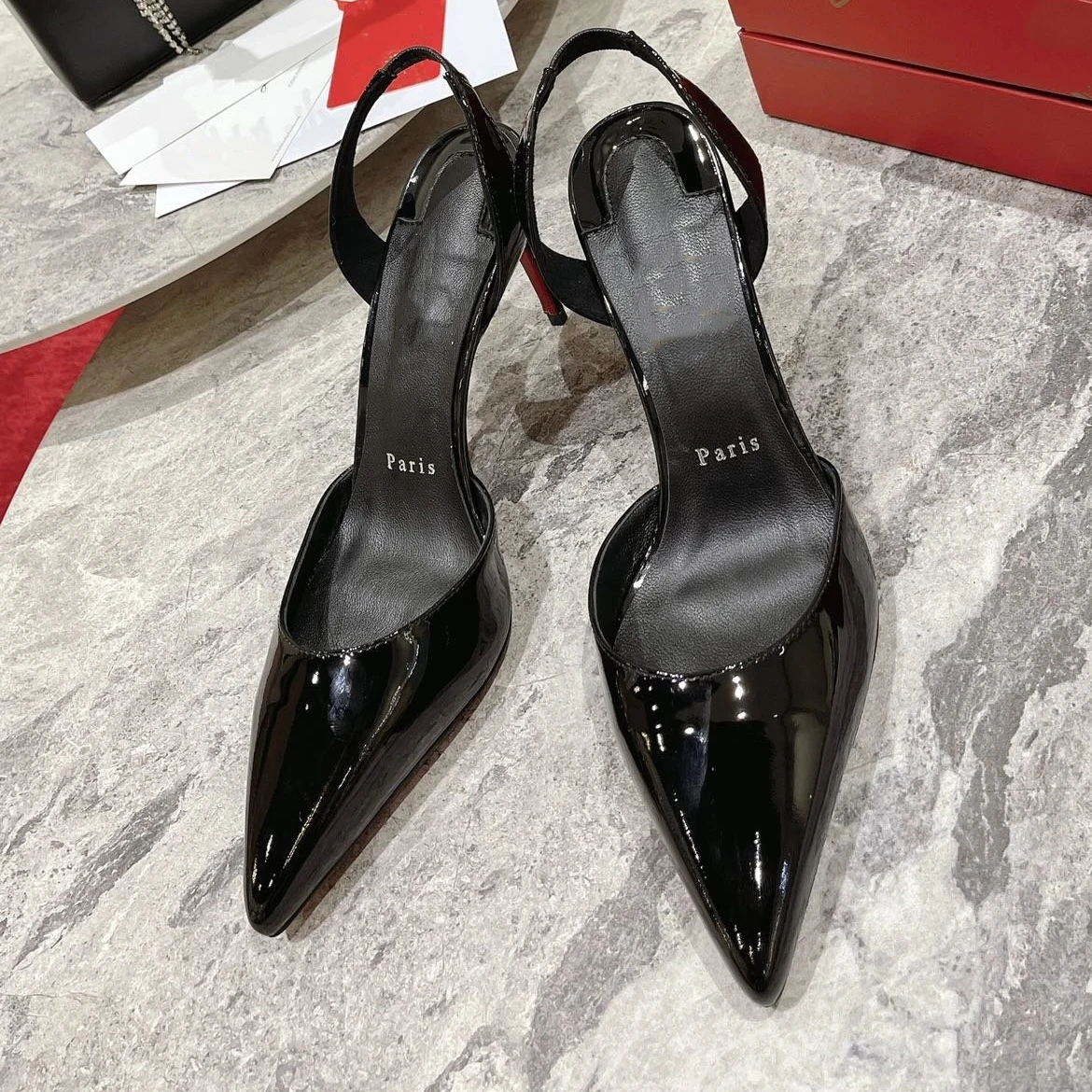 

Top Quality Womens High Heels Luxury Fashion Ladies Crystal Glisten Red Sole Shoes Classic Retro Designer 0-12cm High Heel 1268