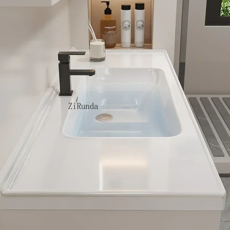 Зеркальный шкаф для ванной комнаты встроенная раковина из шиферной керамики