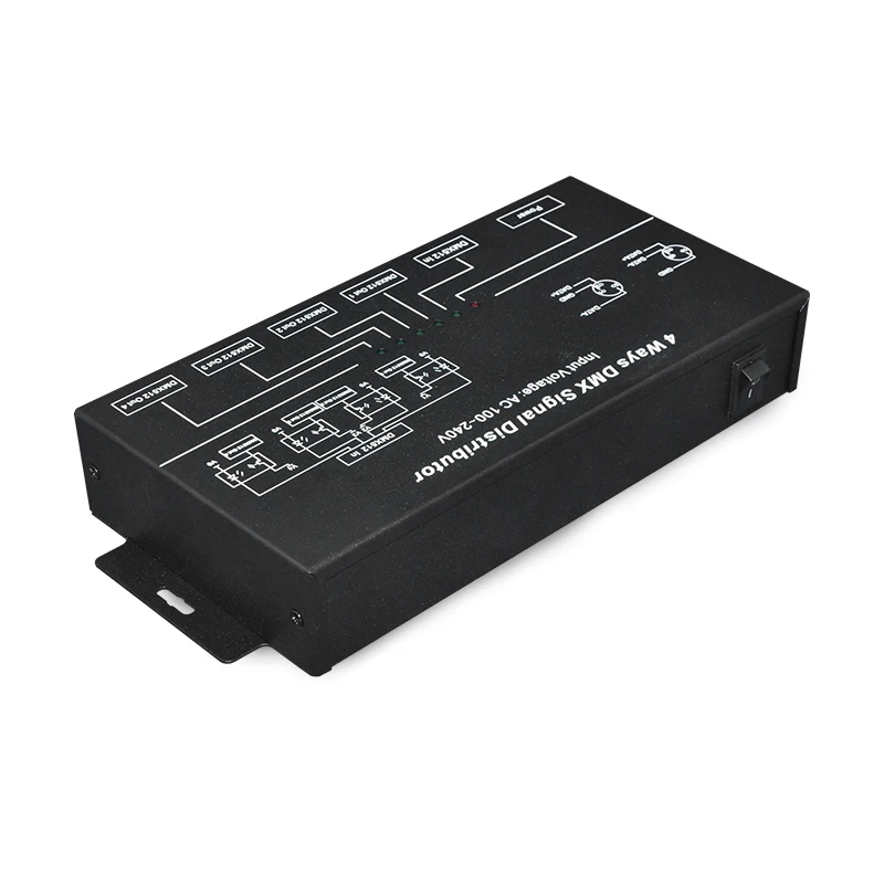 DMX124 4-портовый распределитель сигнала DMX512 изоляционное напряжение 1000 В между