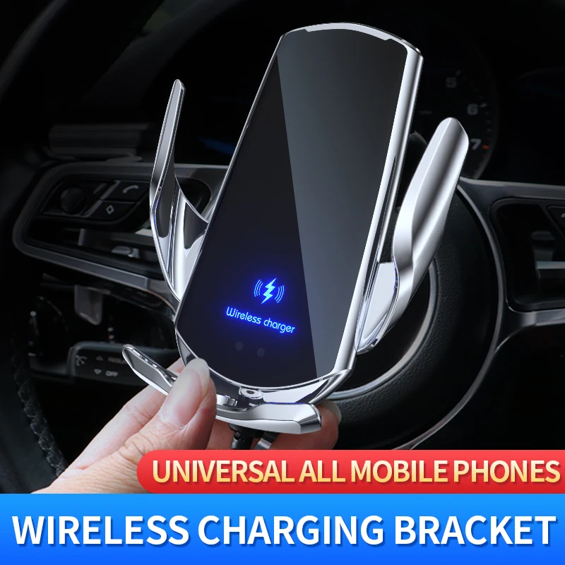 

15W Car Wireless Charger Mobile Phone Holder Infrared Induction Automatic Opening And Closing Car Navigation Rack Fast Charging