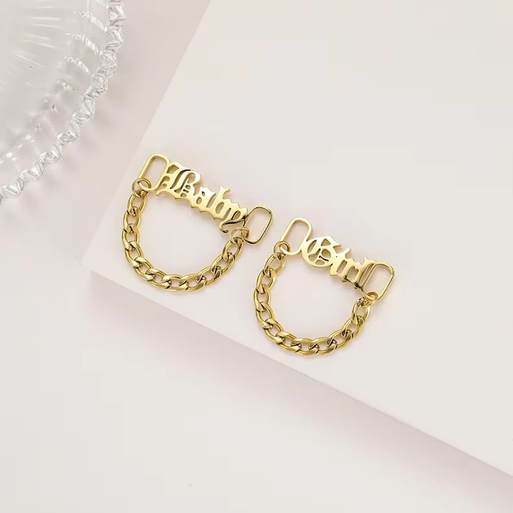 

One Pair Personalized Name Shoe Buckle Jewelry Stainless Steel Custom Nameplate Year Date Logo Shoe Buckle Best Friend Gifts