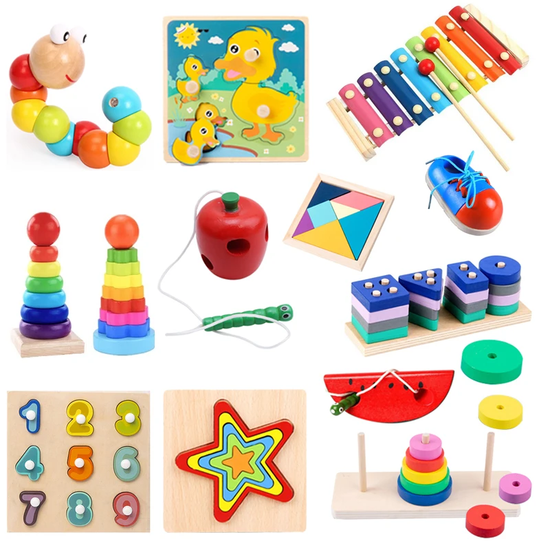 Montessori Educational Wooden Toys Puzzle Baby Training Geometric Shape Sorter Match Toys For Baby Kids 2 3 5 Years Board Game