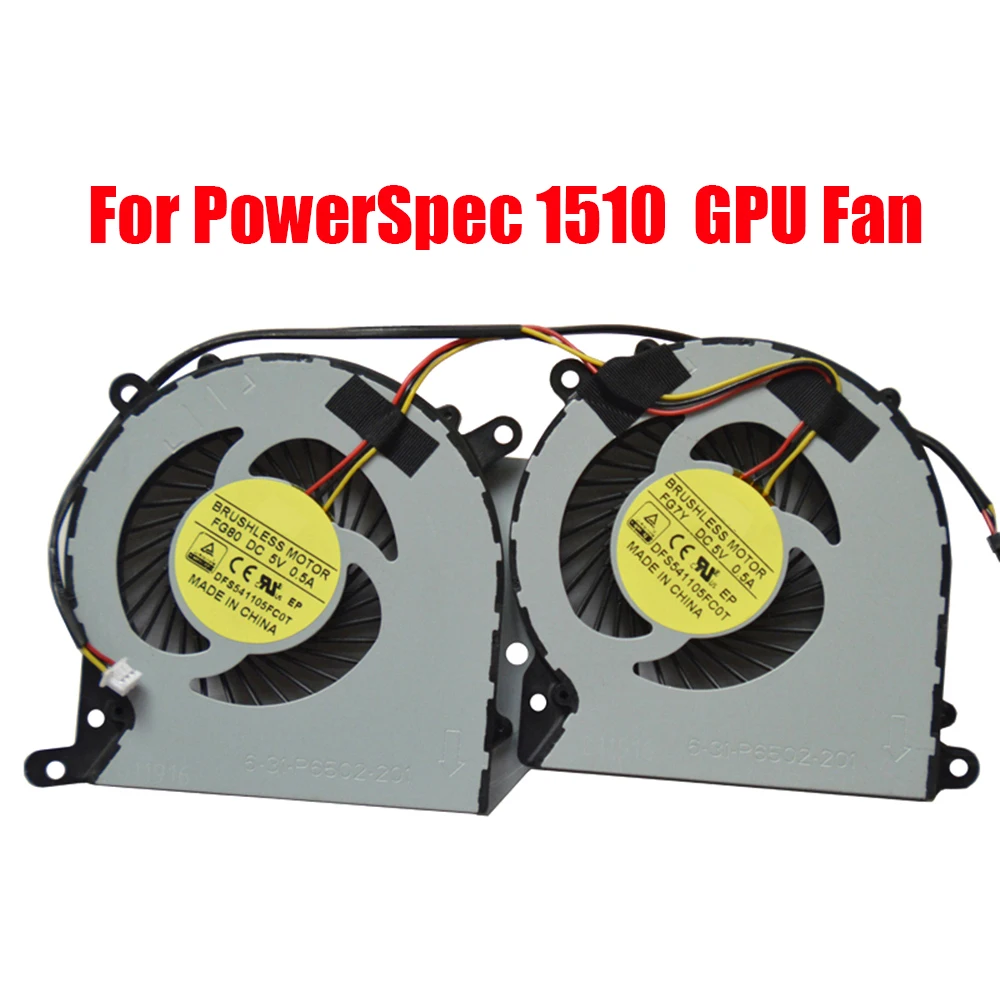 Вентилятор для процессора ноутбука, GPU для PowerSpec 1510, совместимый с DFS501105FR0T FHCX DFS541105FC0T FGFG DFS541105FC0T FGFF DC5V 0.5A, Новинка