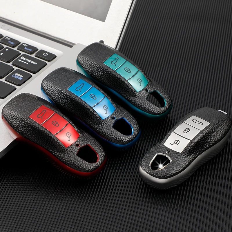 

Кожаный чехол для автомобильного ключа из ТПУ для Porsche Cayenne 911 996 Macan Panamera Boxster 986 987, смарт-Брелок дистанционного управления, защитный чехол