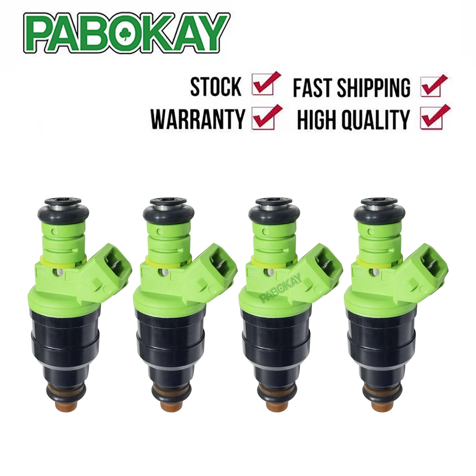 

4 pieces x Green Top Racing Fuel Injector For VW AUDI BMW FIAT FORD 440CC EV1 Turbo 42lb/hr 0280150558