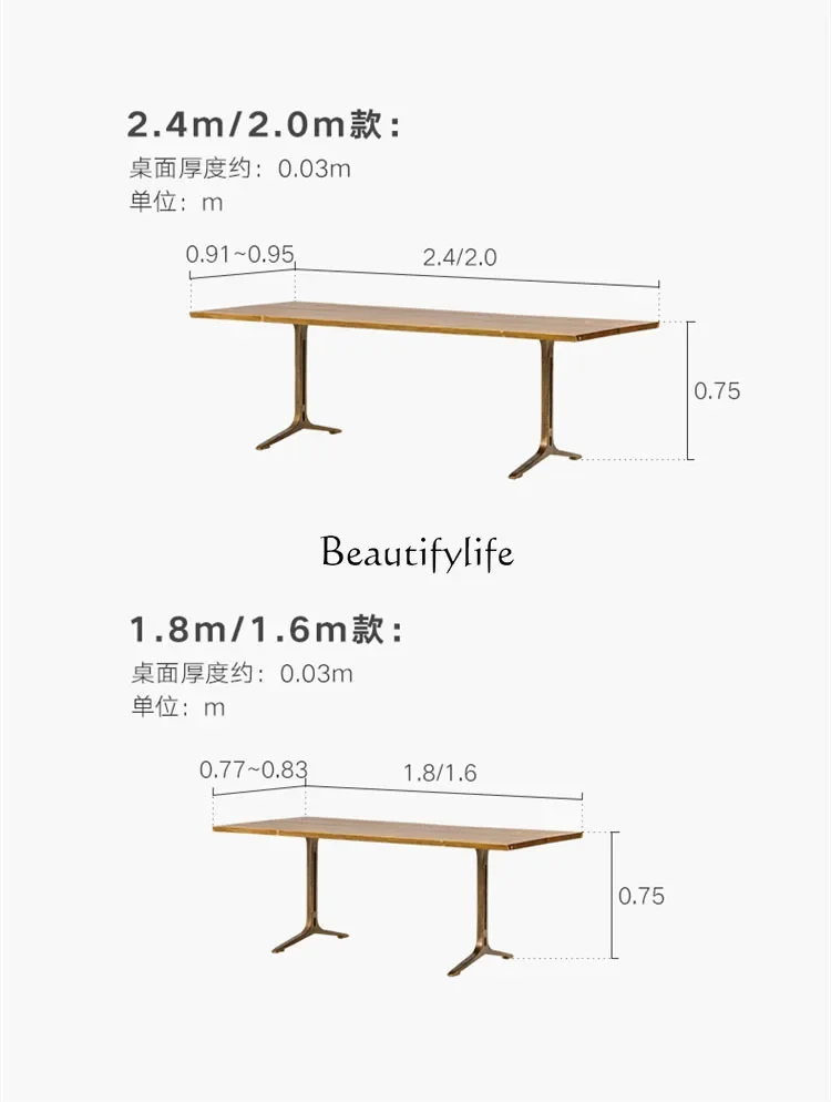 Двойной чугунный стол из массива ясеня небольшой бытовой прямоугольный