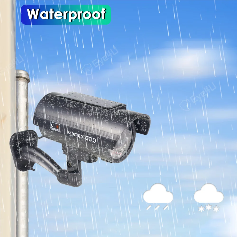 Pаспродажа Муляж уличной камеры видеонаблюдения на солнечной батарее, муляж камеры, защита дома, пуля с мигасветодиодный светодиодным светом