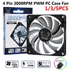 1-5 шт. 80 мм 8010 12 В 4-контактный чехол для компьютера тонкий вентилятор 3000 обмин регулируемая скорость PWM чехол для ПК Охлаждающие вентиляторы шасси радиатор кулер