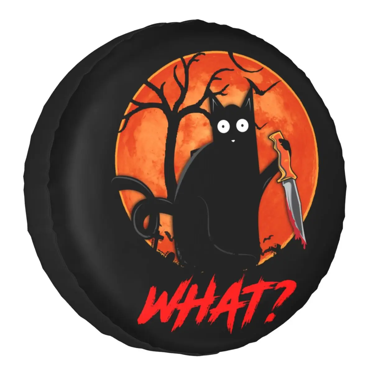 Чехол для запасного колеса Black Cat What для Grand Cherokee, забавный убийственный кот, держащий нож, Хэллоуин, джип, внедорожник, прицеп, автомобиль наталья алексеевна мигунова любимый джип