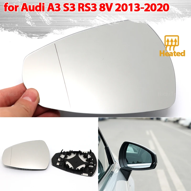 

Left Right Door Side Heated Wing Mirror Glass Rearview Plate for Audi A3 S3 RS3 RS A S 3 2013-2020 8V0857535D, 8V0857536D