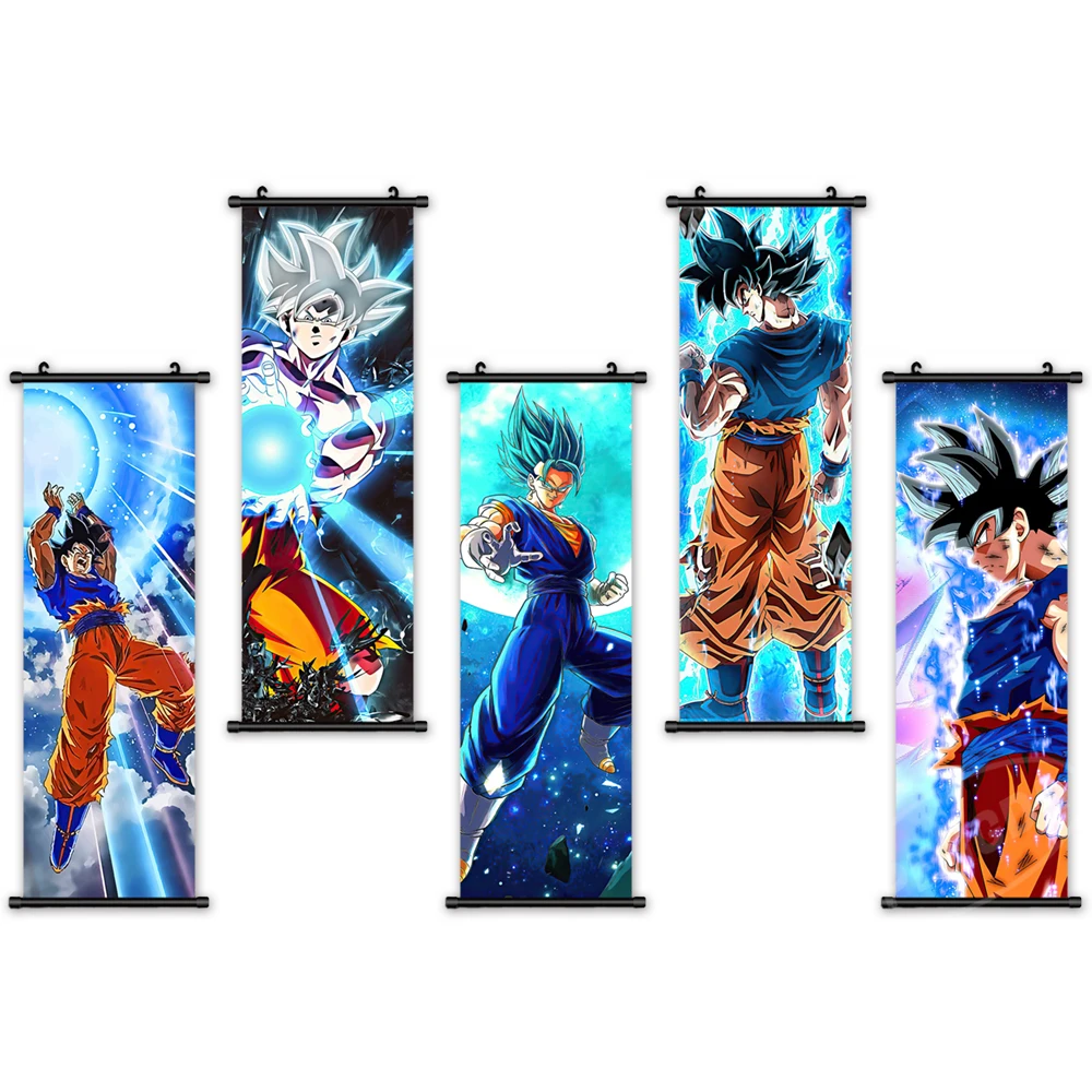 

Home Decoration Hanging Posters Dragon Ball Canvas Wall Art Hobby Anime Printed Modern Japan Figure Painting Scroll Living Room