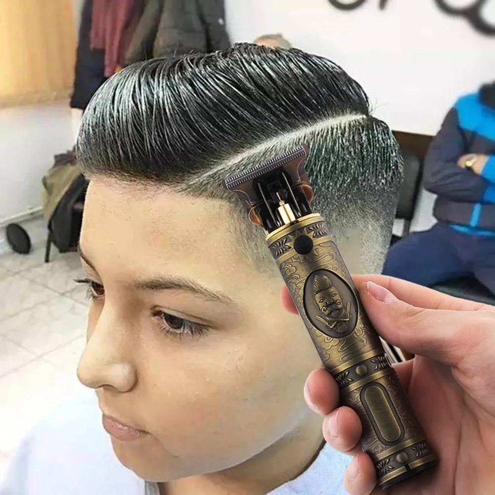 Electric Hair Clipper Hair Cutting Machine Cordless Rechargeable Hair Grooming Kit with 3 Guide Combs Retro Hair Trimmer for Men hot sale electric hair clipper set with guide combs usb adapter rechargeable haircut trimmer men grooming kit